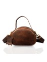 Madosh, Genuine Leather Brown Small Semi-Circle Shoulder Crossbody Bag with Top Handle Satchel Handbag for women.